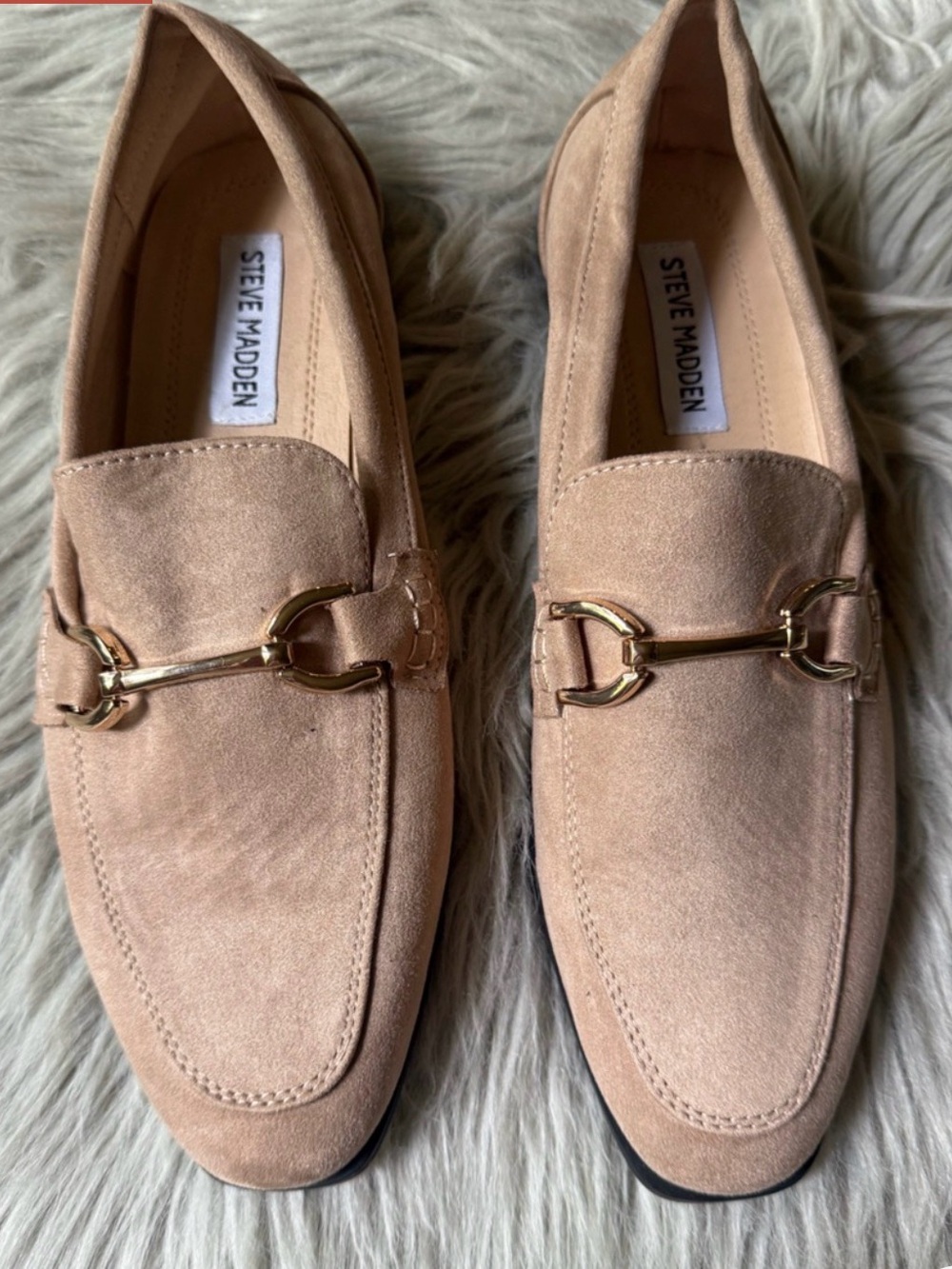 Steve Madden Blush Tan Suede Horsebit Loafers